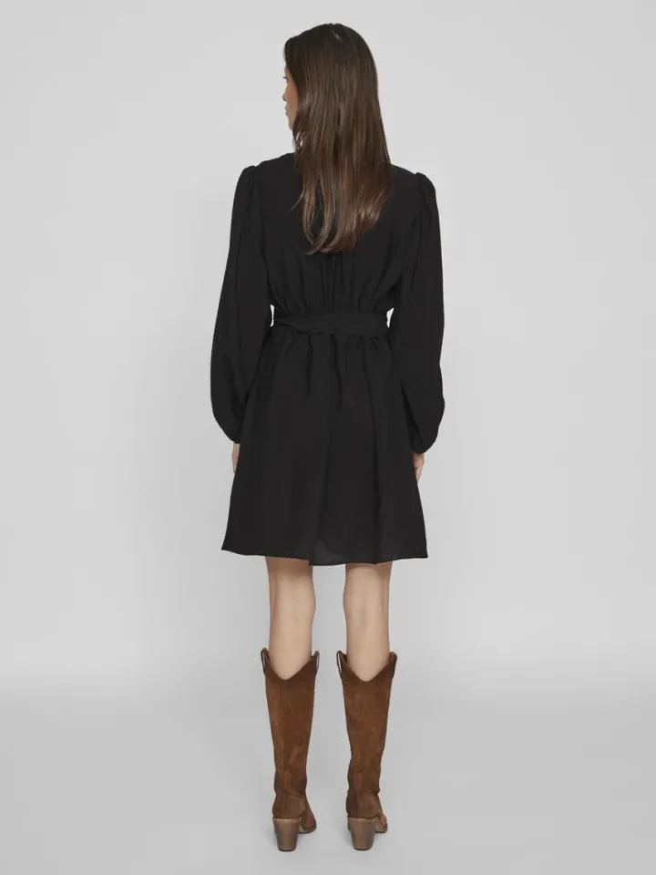 vandy_ls_short_dress_blac_5.webp Vila Dresses<VANDY L/S SHORT DRESS (BLACK BEAUTY)
