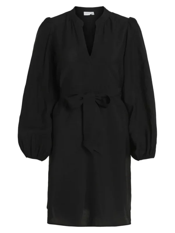Vila Dresses<VANDY L/S SHORT DRESS (BLACK BEAUTY)