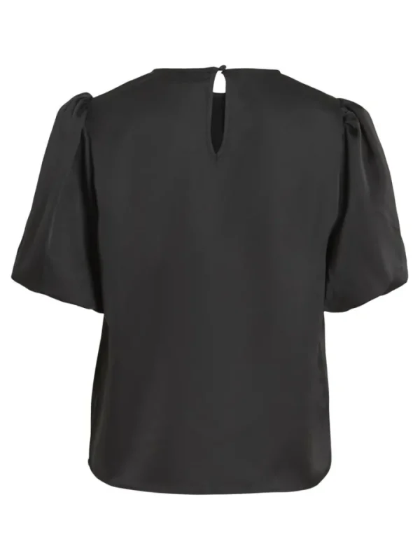 Vila T-Shirts<Vanessa Puff Sleeve Top (Black)