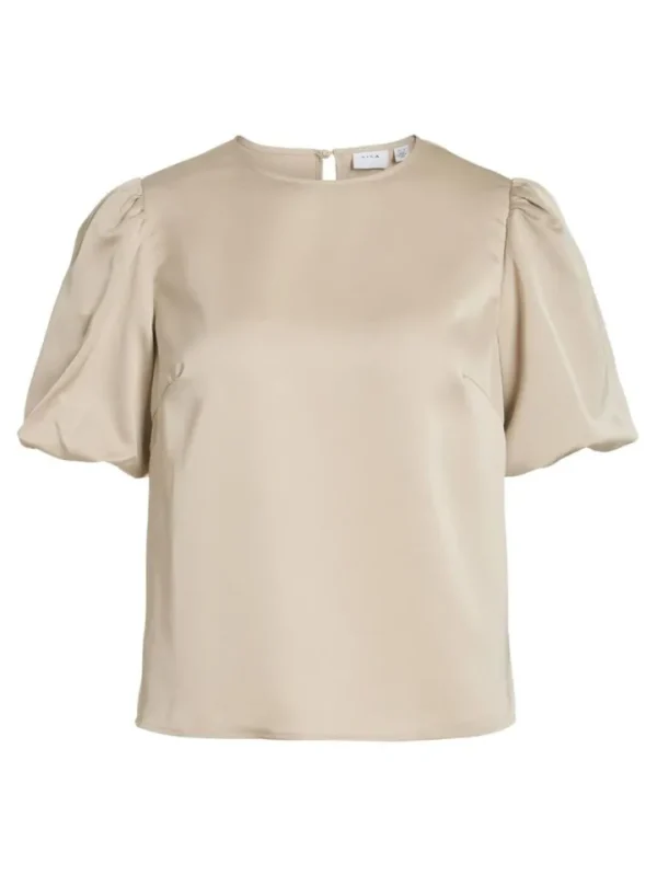 Vila T-Shirts<Vanessa Puff Sleeve Top (Cement)