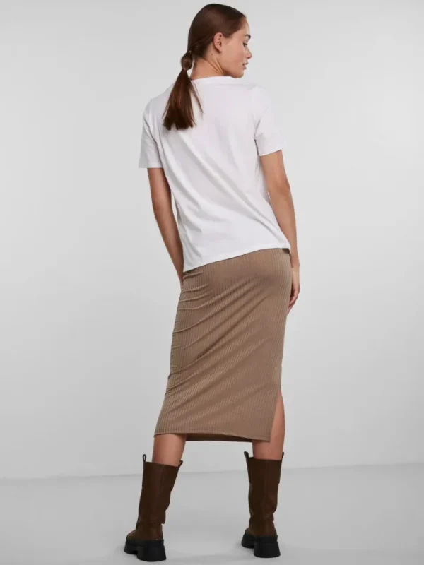 Pieces T-Shirts<Vaya V-Neck T-Shirt (Bright White)