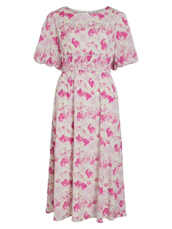 Vila Occasionwear | Dresses<Veda Midi Dress (Raspberry Rose)