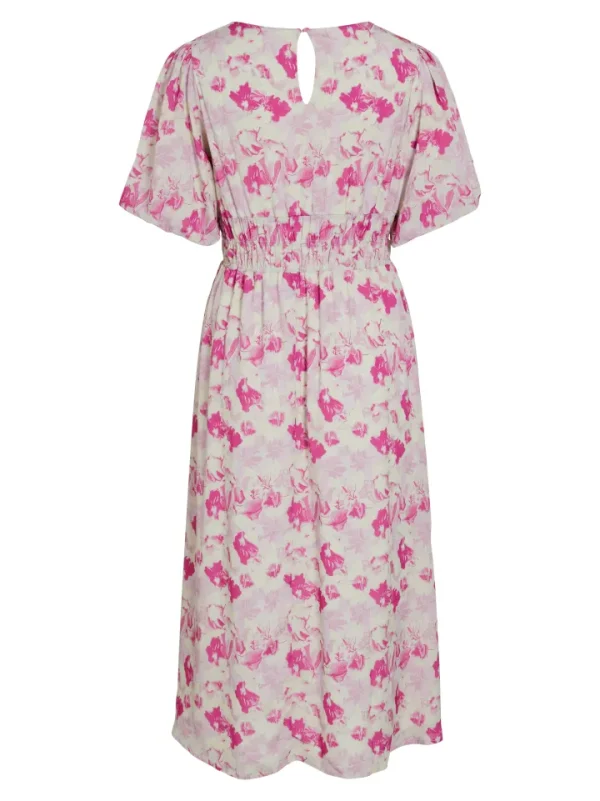Vila Occasionwear | Dresses<Veda Midi Dress (Raspberry Rose)