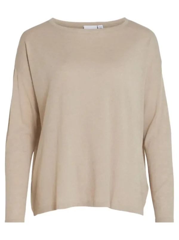 Vila Jumpers & Cardigans<VERA KNIT TOP (NATURAL MELANGE)