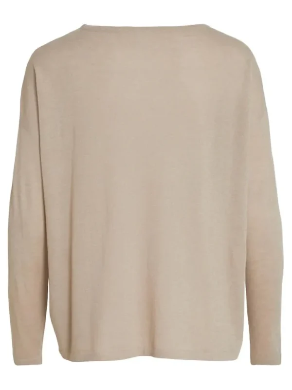 Vila Jumpers & Cardigans<VERA KNIT TOP (NATURAL MELANGE)