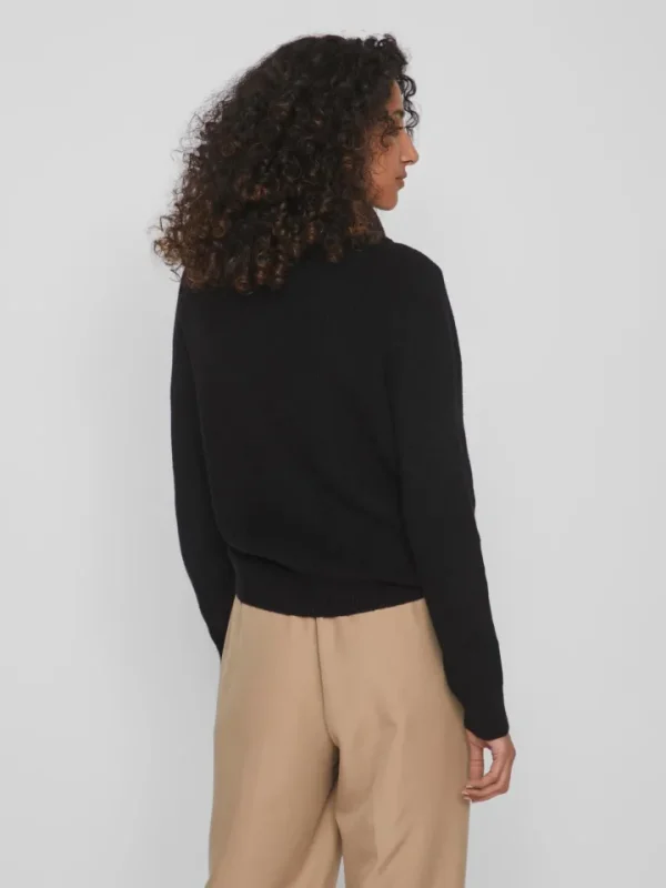 Vila Jumpers & Cardigans<VERONICA ZIP JUMPER (BLACK)