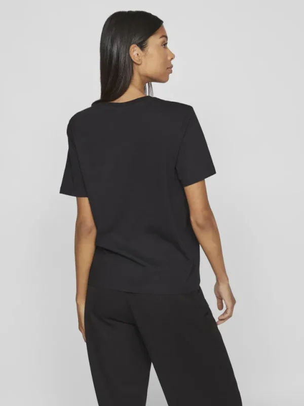 Vila T-Shirts<VIANNA T-SHIRT (BLACK/WHITE FACE)