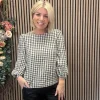 Vila Shirts & Blouses<Vicki Bow Detail Top (Birch/Black Check)