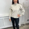 Vila Jumpers & Cardigans<VICKI BUTTON DETAIL KNIT JUMPER (LIGHT NATURAL)