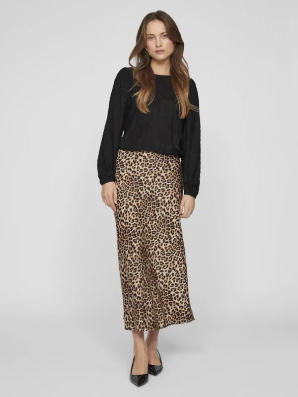 Vila Skirts<Vielette High Waisted Maxi Skirt (Caramel Cafe/Leopard)