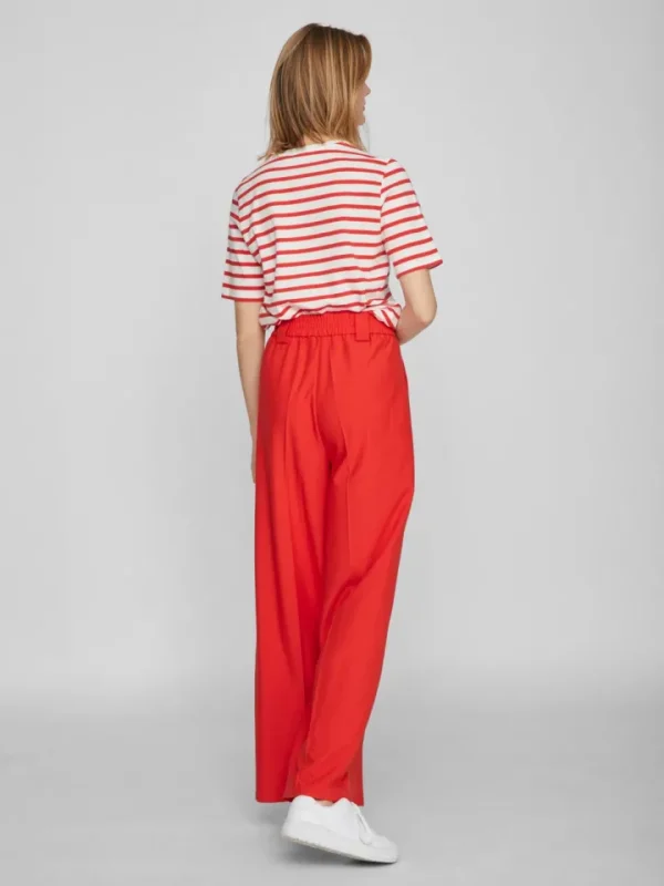 Vila Pants<VIFINE HIGH-WAIST WIDE LEG PANTS (FLAME SCARLET)