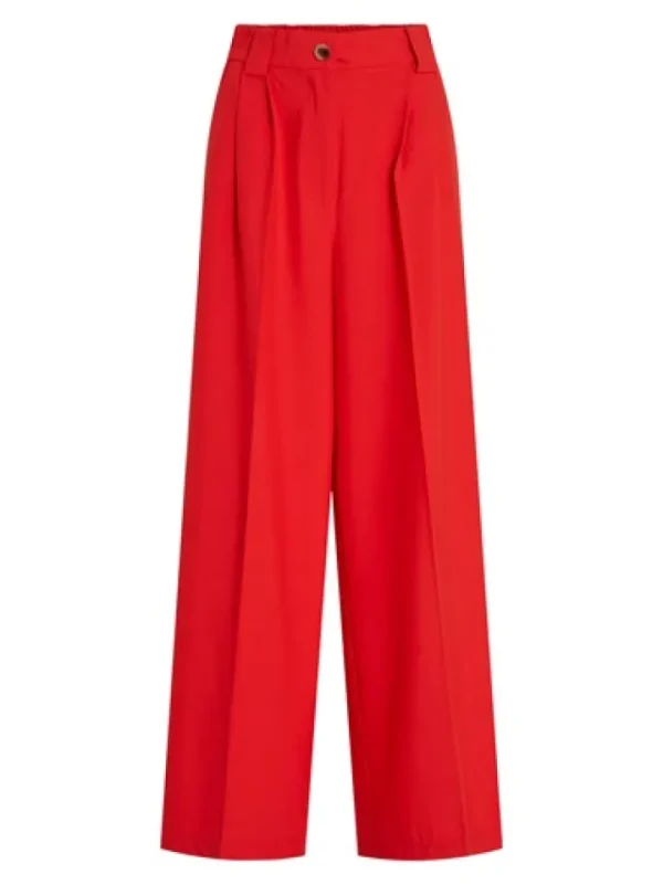 Vila Pants<VIFINE HIGH-WAIST WIDE LEG PANTS (FLAME SCARLET)