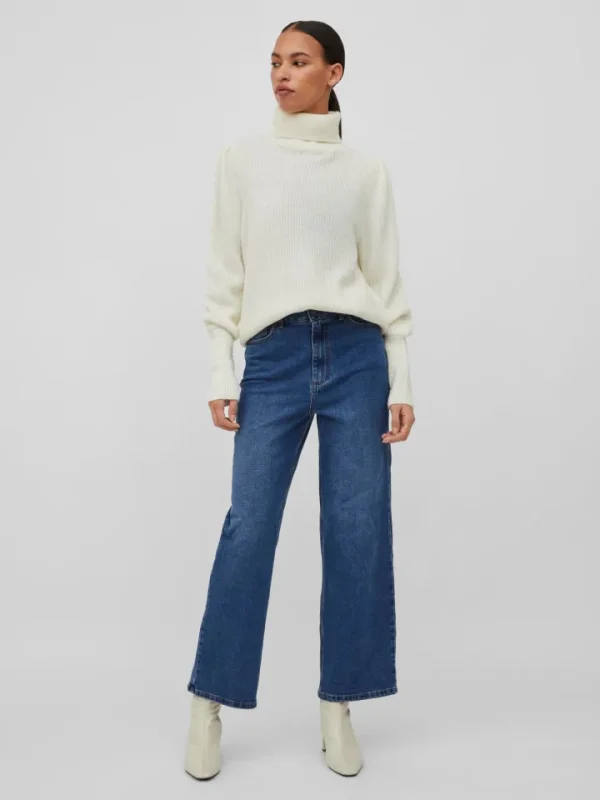 Vila Jumpers & Cardigans<VILOU ROLLNECK JUMPER (WHITE ALYSSUM)