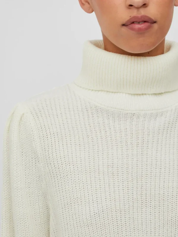 Vila Jumpers & Cardigans<VILOU ROLLNECK JUMPER (WHITE ALYSSUM)