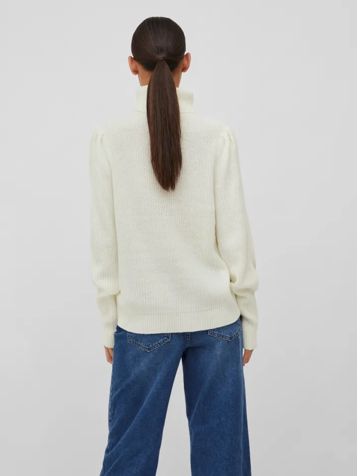 vilou_rollneck_jumper_whi_3.webp Vila Jumpers & Cardigans<VILOU ROLLNECK JUMPER (WHITE ALYSSUM)