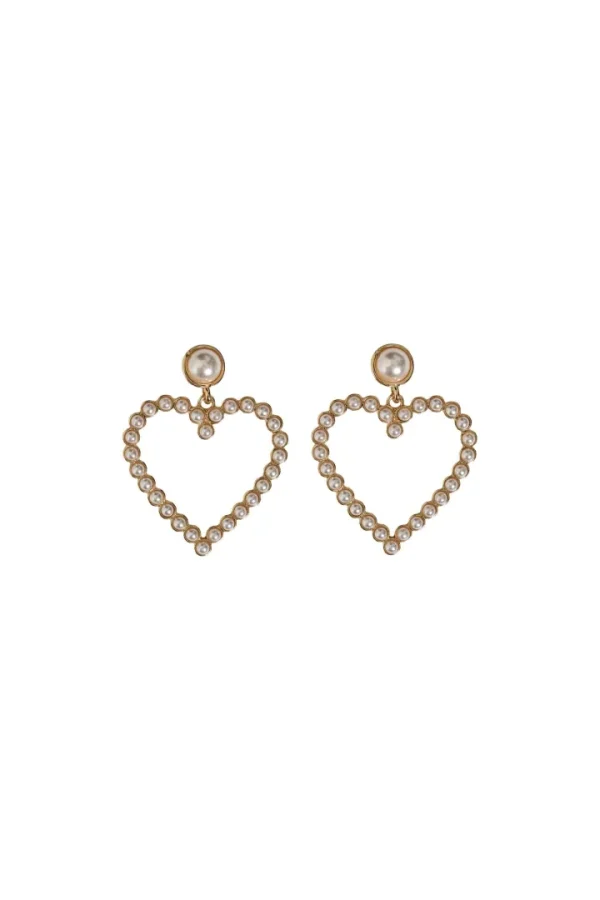 Vila Jewellery<VIMIA HEART EARRINGS (GOLD/PEARL)