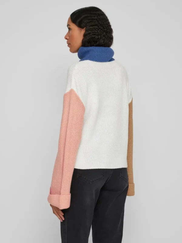 Vila Jumpers & Cardigans<VINA ROLL NECK JUMPER (WHITE ALYSSUM)