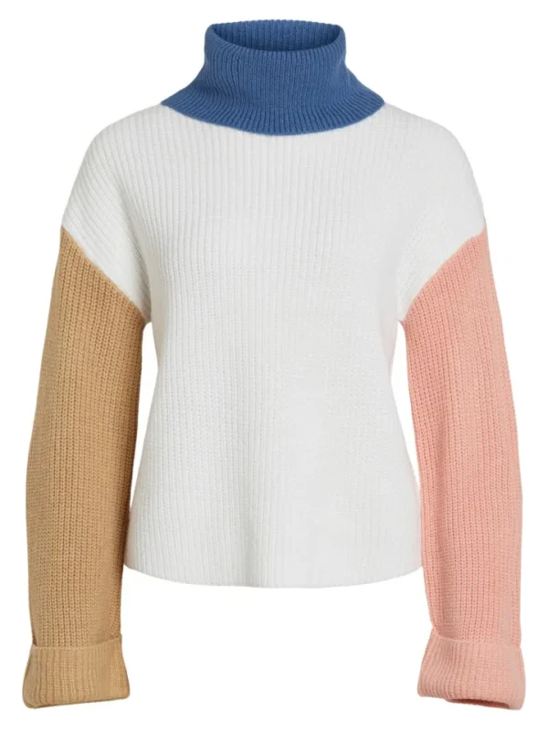 Vila Jumpers & Cardigans<VINA ROLL NECK JUMPER (WHITE ALYSSUM)