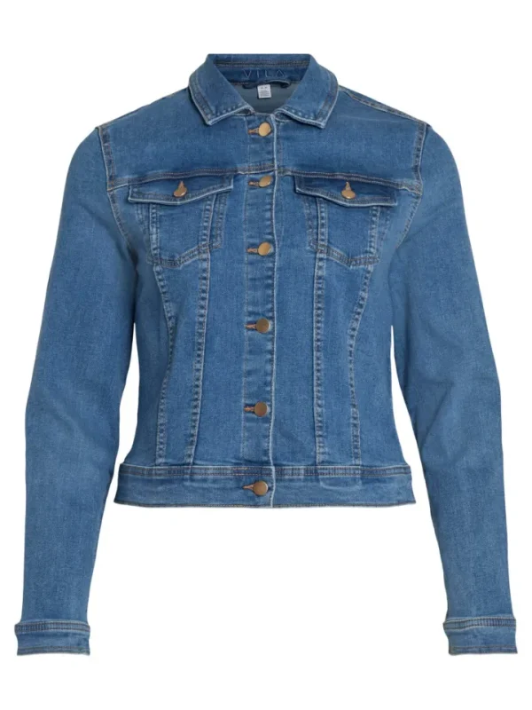 Vila Jackets<VINEED DENIM JACKET (MEDIUM BLUE)