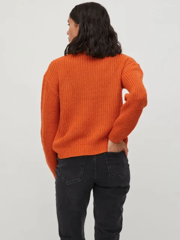 Vila Jumpers & Cardigans<Vioa High Neck Jumper (Burnt Orange)