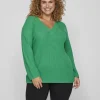 Vila Evoked Jumpers & Cardigans<Vioa V-Neck Jumper (Bright Green)