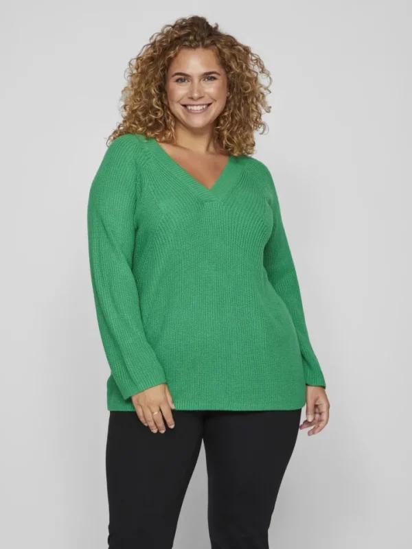 Vila Evoked Jumpers & Cardigans<Vioa V-Neck Jumper (Bright Green)