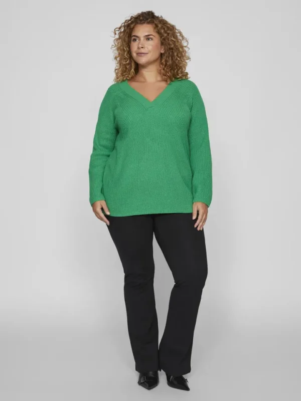 Vila Evoked Jumpers & Cardigans<Vioa V-Neck Jumper (Bright Green)