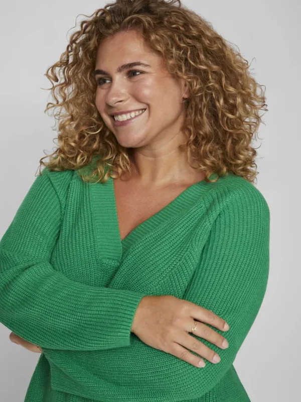 Vila Evoked Jumpers & Cardigans<Vioa V-Neck Jumper (Bright Green)
