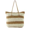 Pieces Bags & Purses<Viola Straw Tote Bag (Striped Natural/Buttercream)