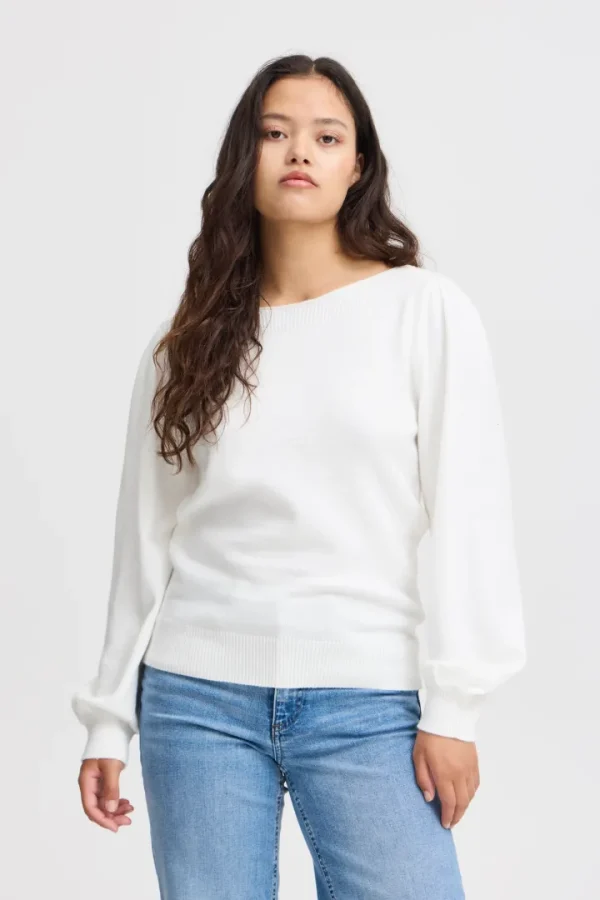 Ichi Jumpers & Cardigans<Virelle Boatneck Jumper (Cloud Dancer)