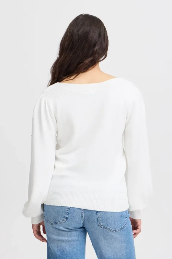 Ichi Jumpers & Cardigans<Virelle Boatneck Jumper (Cloud Dancer)