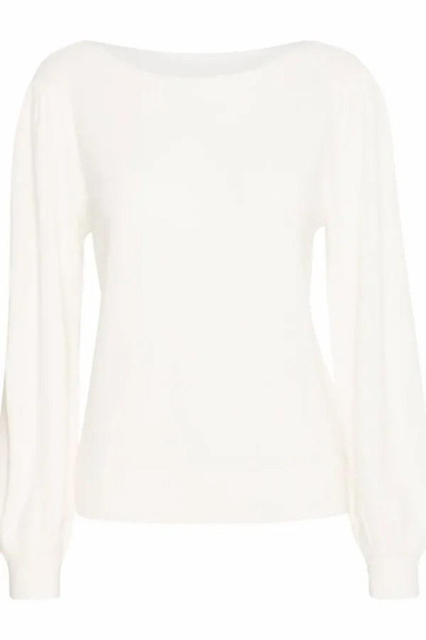 Ichi Jumpers & Cardigans<Virelle Boatneck Jumper (Cloud Dancer)