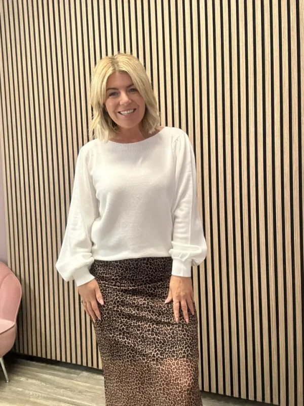 Ichi Jumpers & Cardigans<Virelle Boatneck Jumper (Cloud Dancer)