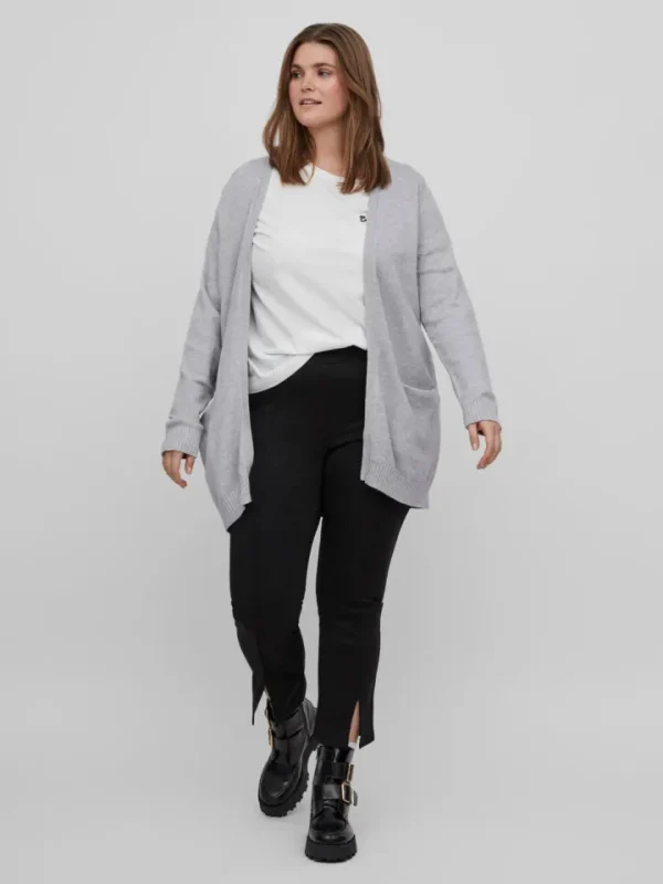 Vila Evoked Jumpers & Cardigans<Viril Open Knit Cardigan (Light Grey Melange)