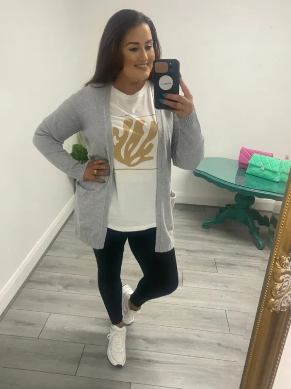 Vila Evoked Jumpers & Cardigans<Viril Open Knit Cardigan (Light Grey Melange)