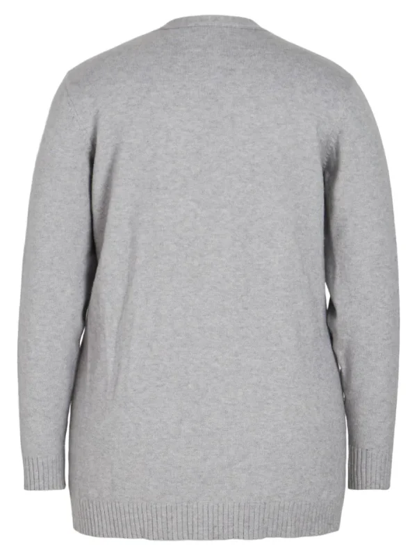 Vila Evoked Jumpers & Cardigans<Viril Open Knit Cardigan (Light Grey Melange)