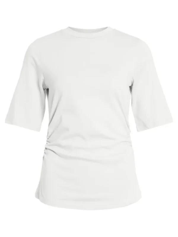 Vila T-Shirts<Vivian Cinched Waist T-Shirt (Cloud Dancer)