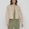 Vila Jackets<WEYLIE DENIM JACKET (FEATHER GREY/BEIGE)