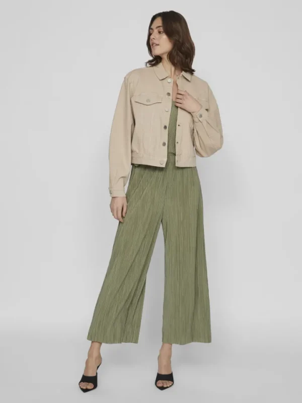 Vila Jackets<WEYLIE DENIM JACKET (FEATHER GREY/BEIGE)