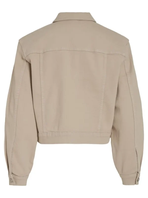 Vila Jackets<WEYLIE DENIM JACKET (FEATHER GREY/BEIGE)