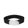 Pieces Belts<YARA ELASTIC WAIST BELT (BLACK/SILVER)