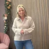 Vila Jumpers & Cardigans<Yazmin V-Neck Jumper (Natural Melange/White)