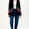 Sugarhill Jumpers & Cardigans<YVETTE CARDIGAN (BLACK/BLOCK STRIPES)