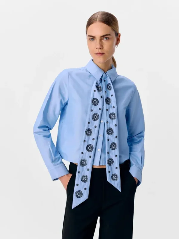 Object Shirts & Blouses<Zane Bow Shirt (Cornflower )
