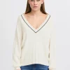 Ichi Jumpers & Cardigans<Zanora V-Neck Jumper (Birch)