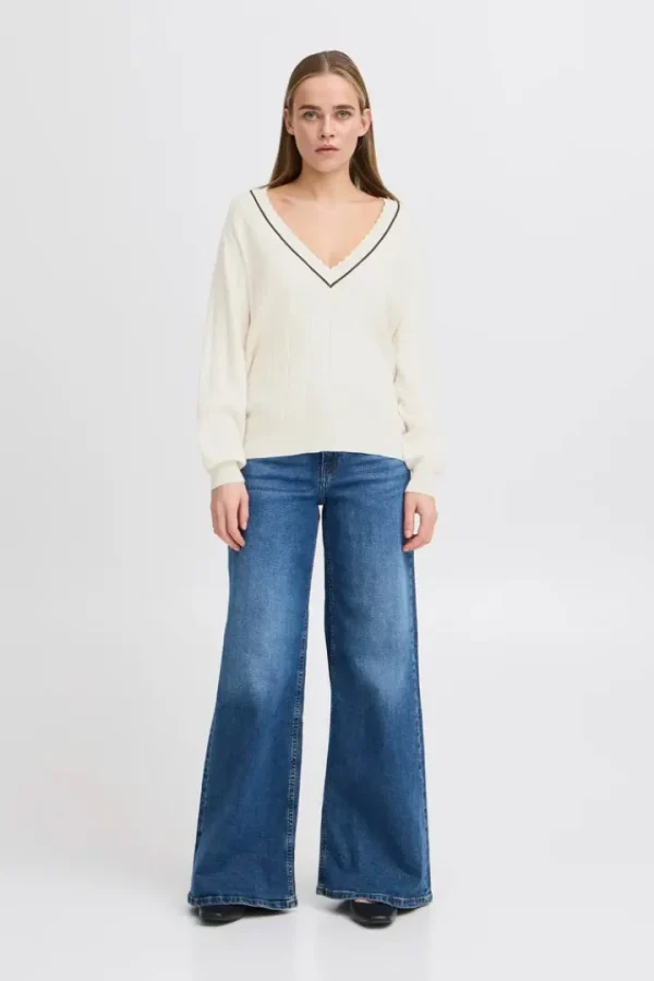 Ichi Jumpers & Cardigans<Zanora V-Neck Jumper (Birch)