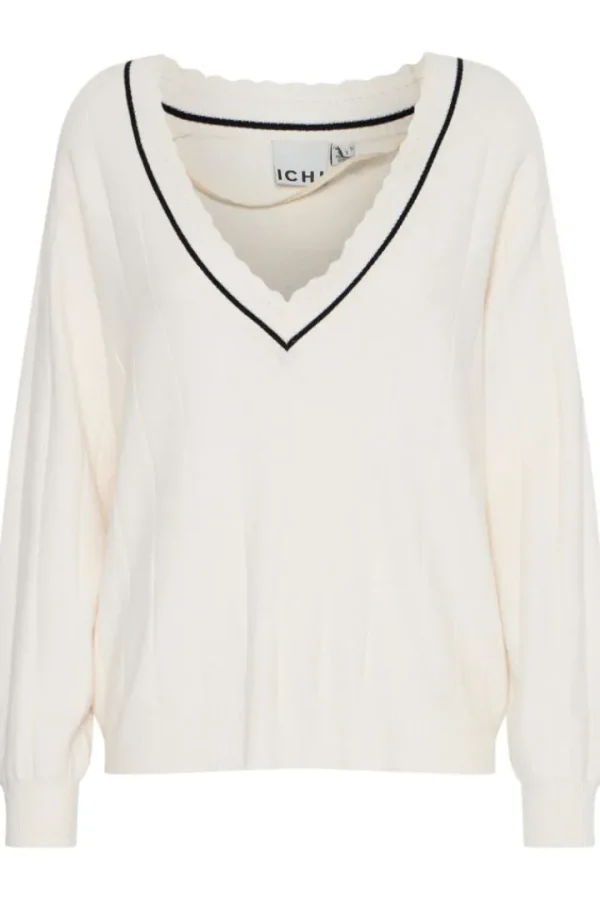 Ichi Jumpers & Cardigans<Zanora V-Neck Jumper (Birch)