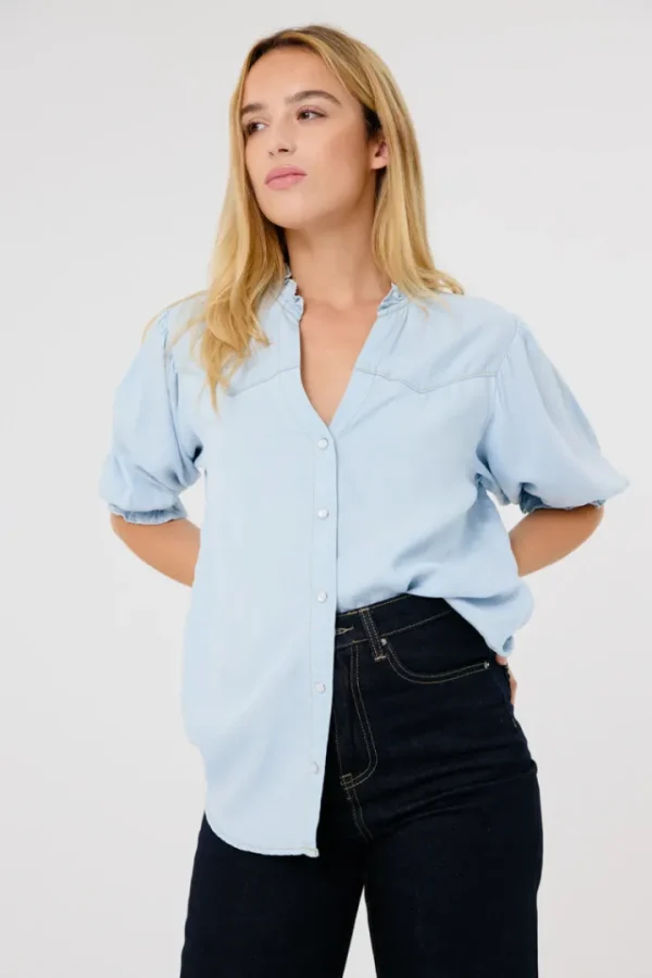 Artlove Shirts & Blouses<Zazie Short Sleeve Shirt (Light Denim)