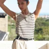 Vila Co-Ords<Zoe O-Neck Striped Knit Top (Birch/Black)