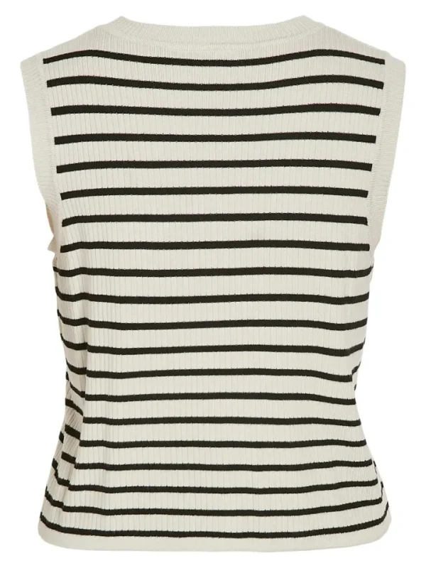 Vila Co-Ords<Zoe O-Neck Striped Knit Top (Birch/Black)